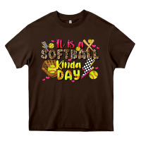 Chocolate Brown it is a softball kinda day Heavy Core Tee - JahusDesignShop