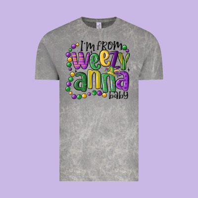 I'm From Weezy Anna Baby Mardi Gras Vintage Tee Designed By Maliassmallbusiness