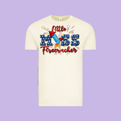 Little Miss Firecracker Vintage Tee Designed By Jahusdesignshop