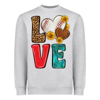 Heather Grey western love baseball Heavyweight Sweatshirt - NancyCooperArtShop