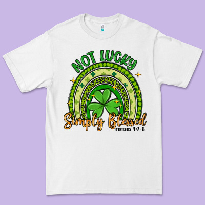 Not Lucky Simply Blessed Rainbow Premium Tee Designed By Artiststas