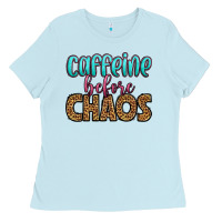 Baby Blue caffeine before chaos Ladies Tee - HRA Design Shop