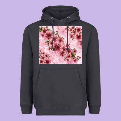 Hibiscus Flowers With Glitter Heavyweight Hoodie Designed By Tumblerdesignbyshophia