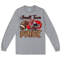 Heather Grey small town big pride red Long Sleeve Tee - MaliasSmallBusiness