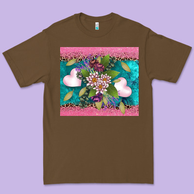 V.d Flowers And Hearts Premium Tee Designed By Adodesignshop