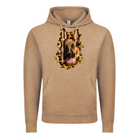 Vintage Coffee german shepherd leopard background Vintage Hoodie - Jasminsmagicworld