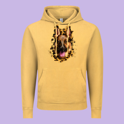 German Shepherd Leopard Background Vintage Hoodie Designed By Jasminsmagicworld