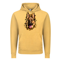 Vintage Mustard german shepherd leopard background Vintage Hoodie - Jasminsmagicworld