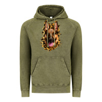 Vintage Olive german shepherd leopard background Vintage Hoodie - Jasminsmagicworld