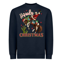 Navy howdy christmas cowboy santa Heavyweight Sweatshirt - MaliasSmallBusiness