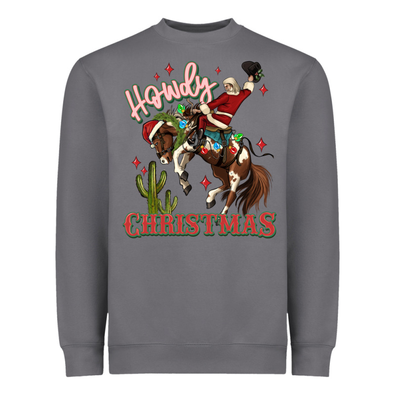 Howdy Christmas Cowboy Santa Heavyweight Sweatshirt by MaliasSmallBusiness | Teevron