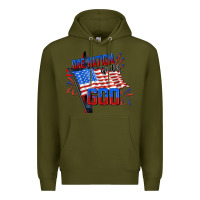 Army Green one nation under god Premium Hoodie - CowGirlArtShop