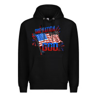 Black one nation under god Premium Hoodie - CowGirlArtShop