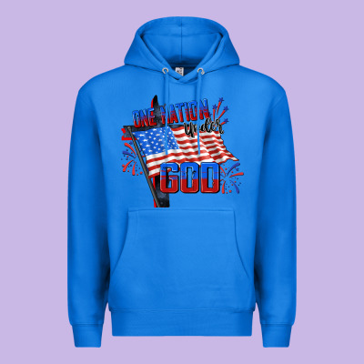 One Nation Under God Premium Hoodie Designed By Cowgirlartshop
