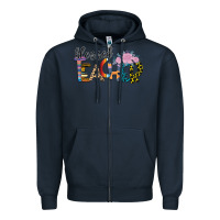 Navy Blessed Teacher Zipper Hoodie - Bettercallsaul