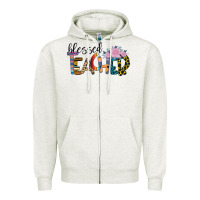 Oatmeal Heather Blessed Teacher Zipper Hoodie - Bettercallsaul