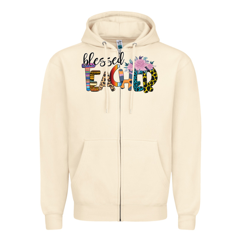 Blessed Teacher Zipper Hoodie by Bettercallsaul | Teevron