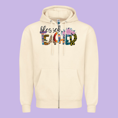 Blessed Teacher Zipper Hoodie Designed By Bettercallsaul