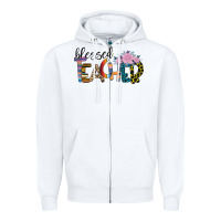 White Blessed Teacher Zipper Hoodie - Bettercallsaul