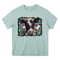 Arona western background turquoises gemstones black and white baby cow Heavy Core Tee - BarkalooDesign