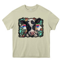 Mossy western background turquoises gemstones black and white baby cow Heavy Core Tee - BarkalooDesign