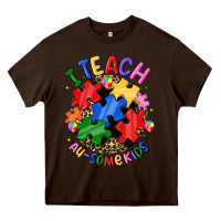 Chocolate Brown i teach au some kids Heavy Core Tee - JahusDesignShop
