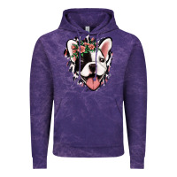 Cloud Purple french bulldog floral Vintage Hoodie - Jasminsmagicworld