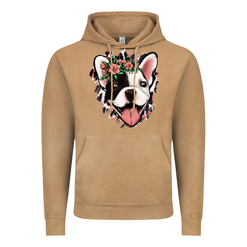 French Bulldog Floral Vintage Hoodie by Jasminsmagicworld | Teevron