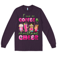 Plum i run on coffee and christmas cheer Long Sleeve Tee - MaliasSmallBusiness