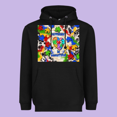 Different Is Beautiful Heavyweight Hoodie Designed By Tumblerdesignbyshophia