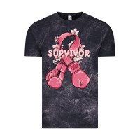 Cloud Black survivor breast cancer with boxing gloves Vintage Tee - MaliasSmallBusiness