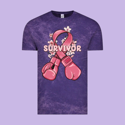 Survivor Breast Cancer With Boxing Gloves Vintage Tee Designed By Maliassmallbusiness