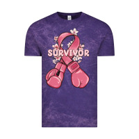 Cloud Purple survivor breast cancer with boxing gloves Vintage Tee - MaliasSmallBusiness