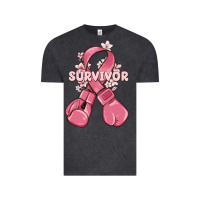Vintage Black survivor breast cancer with boxing gloves Vintage Tee - MaliasSmallBusiness
