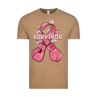 Vintage Coffee survivor breast cancer with boxing gloves Vintage Tee - MaliasSmallBusiness