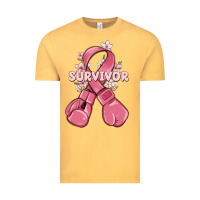 Vintage Mustard survivor breast cancer with boxing gloves Vintage Tee - MaliasSmallBusiness