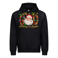 Black with god all things are possible with santa claus bbs Urban Hoodie - BundleAndBundleShop