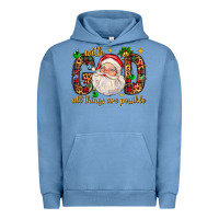 Pigment Pebble Blue with god all things are possible with santa claus bbs Urban Hoodie - BundleAndBundleShop