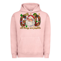 Pigment Salmon with god all things are possible with santa claus bbs Urban Hoodie - BundleAndBundleShop