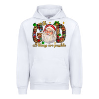 White with god all things are possible with santa claus bbs Urban Hoodie - BundleAndBundleShop