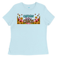 Baby Blue caffeine before chaos 16oz libbey cup Ladies Tee - HRA Design Shop