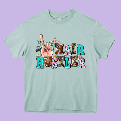 Hair Hustler Heavy Core Tee Designed By Adodesignshop