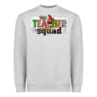 Heather Grey teacher squad Heavyweight Sweatshirt - NancyCooperArtShop