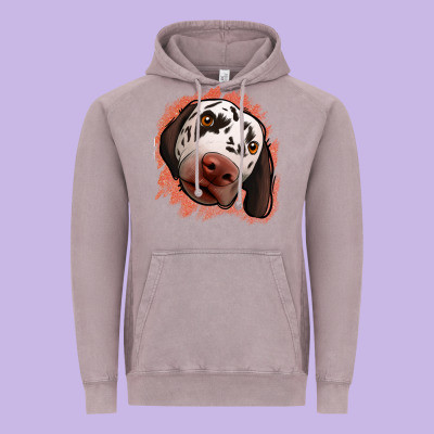 Dalmatians Peach Glitter Background Vintage Hoodie Designed By Jasminsmagicworld