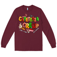 Burgundy Christmas cafeteria crew Long Sleeve Tee - MaliasSmallBusiness