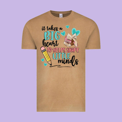 It Takes A Big Hearts To Helps Shape Little Minds Vintage Tee Designed By Maliassmallbusiness