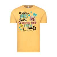 Vintage Mustard it takes a big hearts to helps shape little minds Vintage Tee - MaliasSmallBusiness