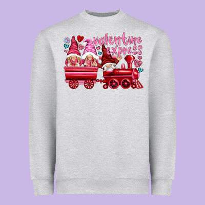 Valentines Express With Gnomies Heavyweight Sweatshirt Designed By Nancycooperartshop