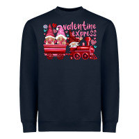 Navy valentines express with gnomies Heavyweight Sweatshirt - NancyCooperArtShop