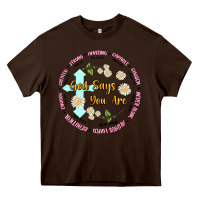 Chocolate Brown god says you are Heavy Core Tee - JahusDesignShop